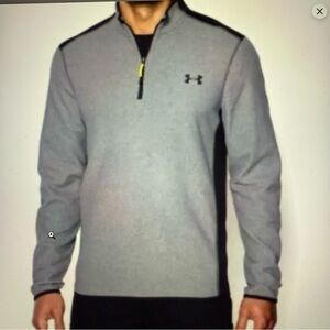 Under Armour Men's Gray and Black quarter zip Sweater size L sweatshirt